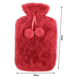 NATUURRUBBERKRUIK 2 LITER CUDDLESOFT POM POM ROOD