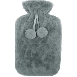 NATUURRUBBERKRUIK 2 LITER CUDDLESOFT POM POM GRIJS