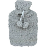 NATUURRUBBERKRUIK 2 LITER FLUFFY POM POM GRIJS