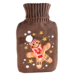 NATUURRUBBERKRUIK 0.7 LITER GEBREIDE HOES PEPERKOEK BRUIN POP